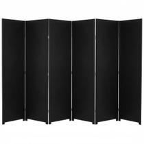 6 Biombo Pintado Sanfonado Com Dobradiças Folha Painel Mdf Divisor Divisória Separador De Ambiente Branco Ou Preto Vários Modelos