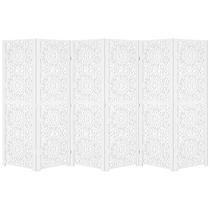 6 Biombo Pintado Sanfonado Com Dobradiças Folha Painel Mdf Divisor Divisória Separador De Ambiente Branco Ou Preto Vários Modelos