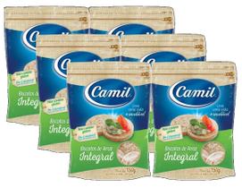 6 biscoito salgado tradicional arroz camil integral 150 g