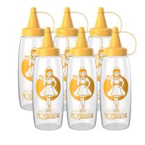 6 Bisnaga De Molho Frasco 350ml Decorada Flexível