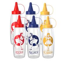 6 Bisnaga Molho Catchup Maionese Mostarda Decorada 350ml