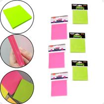 6 Bloco de Notas Smart 76x76mm 3un Verde e 3un Rosa Neon