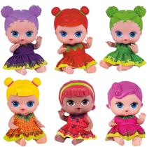 6 Boneca Bebe Coleção Frutinhas Com Cheirinho De Frutas