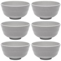 6 Bowls Cumbucas de Melamina 350ml Lyor Yakisoba Cereal Tóquio Granilite Cinza