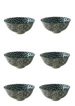 6 Bowls Cumbucas Tigelas porcelana Estampada 500ml 6 Bowls Cumbucas Tigelas porcelana Estampada 500ml