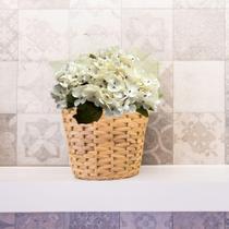 6 buquês mini hortênsia 26 cm flores artificiais decoração casa artesanato floral faça você mesmo