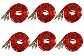 6 Cabo RCA 5 metros tripla blindagem blindado ouro som carro 6 Cabo RCA 5 metros tripla blindagem blindado ouro som carro