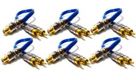 6 Cabo RCA Y Blindado 2M1F Plug Metal Banhado Ouro Crossover 6 Cabo RCA Y Blindado 2M1F Plug Metal Banhado Ouro Crossover