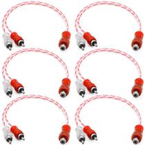 6 Cabo Y RCA Blindado 1 Femea 2 Macho Injetado Vermelho 4mm 6 Cabo Y RCA Blindado 1 Femea 2 Macho Injetado Vermelho 4mm