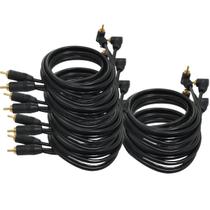 6 Cabos Rca 1 Metro Technoise Série 100 Pro Conector L Preto 6 Cabos Rca 1 Metro Technoise Série 100 Pro Conector L Preto