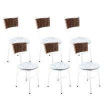 6 Cadeiras Brancas Para Cozinha Viena Avelã