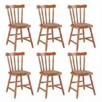 6 Cadeiras Colonial Soft Estofada Mel