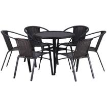 6 Cadeiras e Mesa Floripa Tampo Tramado Alumínio Piscina Jardim Trama Original