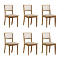 6 Cadeiras Estofadas Para Sala De Jantar Rubi Linho Madeira Maciça 6 Cadeiras Estofadas Para Sala De Jantar Rubi Linho Madeira Maciça