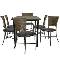 6 Cadeiras Gramado Mesa de Jantar Jogo De Área Jardim Móveis Interno e Externo Em Fibra Sintética.