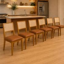 6 Cadeiras Para Sala De Jantar Estofada material sintético Rubi Madeira Maciça Tela Sextavada 6 Cadeiras Para Sala De Jantar Estofada material sintético Rubi Madeira Maciça Tela Sextavada