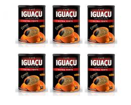 6 Café IGUAÇU Em Pó EXTRA FORTE Solúvel Cremoso 200g Lata