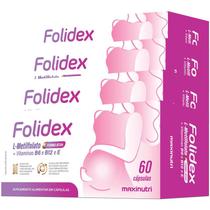 6 Caixa Folidex L-Metilfolato + Vitaminas B6 B12 e E 60 Cápsulas Maxinutri
