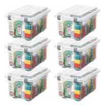 6 Caixa Organizadora Multiuso Alta Rígida Transparente 4,3 Litros