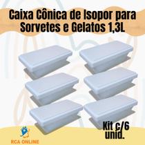 6 Caixas Cônicas de Isopor Eps 1,3 Litros para Sorvetes e Gelatos 6 Caixas Cônicas de Isopor Eps 1,3 Litros para Sorvetes e Gelatos