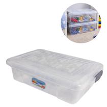 6 Caixas Container Plástica Transparente Resistente Multiuso