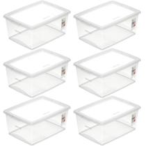 6 Caixas Organizadoras 15L Plástico Empilháveis com Tampa My