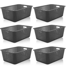 6 Caixas Organizadoras Maxi Grande Organize Cesto Plástico 40l 6 Caixas Organizadoras Maxi Grande Organize Cesto Plástico 40l