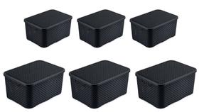 6 Caixas Organizadoras Rattan- 03 De 18 Lts + 03 De 7 Lts