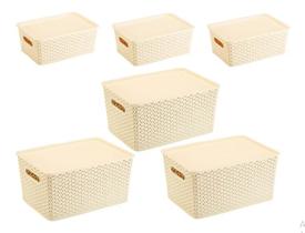 6 Caixas Organizadoras Sendo 03 De 15 Lts + 03 De 6,5 Lts 6 Caixas Organizadoras Sendo 03 De 15 Lts + 03 De 6,5 Lts