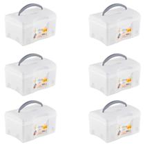 6 Caixas Para Cosméticos Utility Box Com Alça 16X9X11Cm