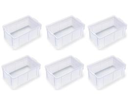 6 Caixas Plásticas Empilhavel Branca Sem Tampa 14l Pleion