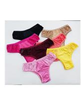 6 Calcinha. renda lateral c/ vies lisa microfibra