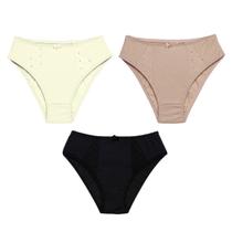 6 Calcinhas Luminate 0189 Laise Bordada Preto Marfim Choco 6 Calcinhas Luminate 0189 Laise Bordada Preto Marfim Choco