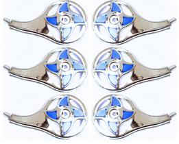 6 Calotinha Calota Rodoar Estrela Azul Roda Caminhao Rodo Ar