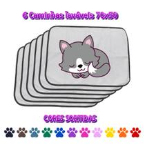 6 Caminhas para Cães e Gatos Dobrável 200 Lavagens 70x50 Cores Sortidas Antipulgas Quality