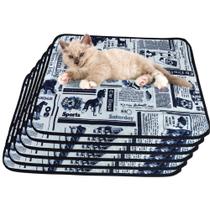 6 Caminhas para Cães e Gatos Dobrável 300 Lavagens 70x50 Jornal 3 Camadas Antipulgas Quality