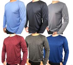 6 Camisetas Manga Longa Dry Fit Masculina