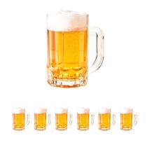 6 caneca de chopp cerveja bebida vidro grosso 400ml