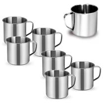6 Canecas Copo Inox 430ml Para Bebidas Drinks Cozinha 6 Canecas Copo Inox 430ml Para Bebidas Drinks Cozinha
