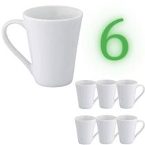 6 Canecas de Porcelana Branca 300 ML sem pires Sublimação Lettering Personalizaveis