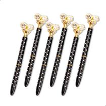 6 Caneta Esferografica Borboleta Cristal Luxo Corpo Metal 6 Caneta Esferografica Borboleta Cristal Luxo Corpo Metal