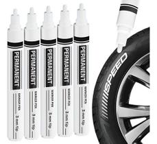 6 Canetas Tinta Branca Pinta Pneu Carro Moto Tenis Solado