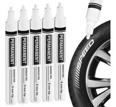 6 Canetas Tinta Branca Pinta Pneu Carro Moto Tenis Solado