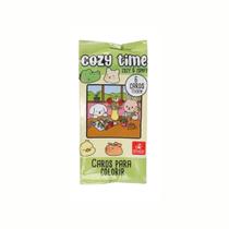 6 Cards Cozy Time para Colorir Pintura Ilustrados