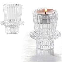 6 Castiçal de Vidro Cônico Porta Velas Decoração Tealight 6 Castiçal de Vidro Cônico Porta Velas Decoração Tealight