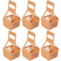 6 Cestinhos para Lembrança Plástico Caixinhas Presente Surpresa com Alça Dello Papaya