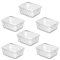 6 Cesto Organizadores Branco Pequeno 12x16 Armário E Gavetas