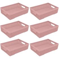 6 Cestos Organizador Juta Multiuso A4 Rose 5,2 Lts Jaguar