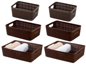 6 Cestos Organizadores Multiuso Decorativo Rattan Home Organizer 2P-2M-2G - Plasnorthon