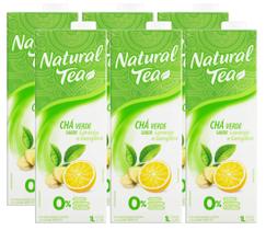 6 Chá Verde Laranja e Gengibre Zero Açúcar Natural Tea 1l